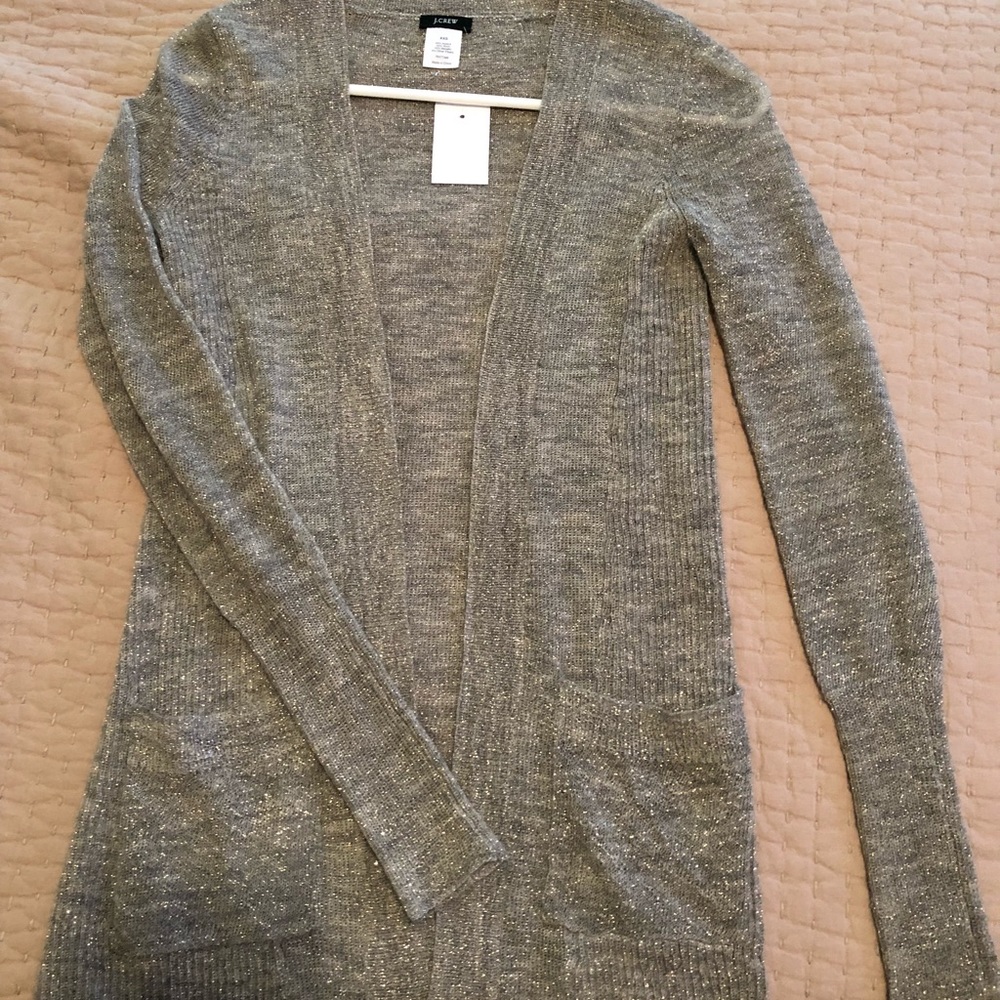 J. Crew Metallic Cardigan **brand new**